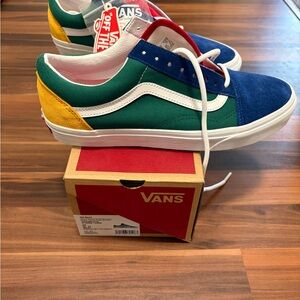 Vans Blue, Green, and Yellow Sneakers